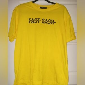 SHEIN Bright Yellow Fast Cash Tee